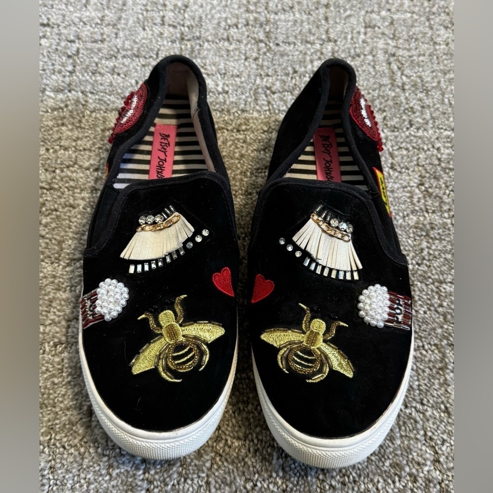 Betsey Johnson Coopers Embellished Slip-on Sneaker woman’s 7